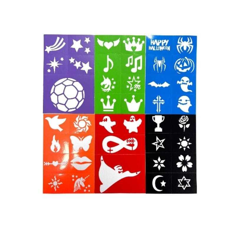 

4pcs Face Painting 32 Template Body Painting Lukis Reusable Face Painting Stencils