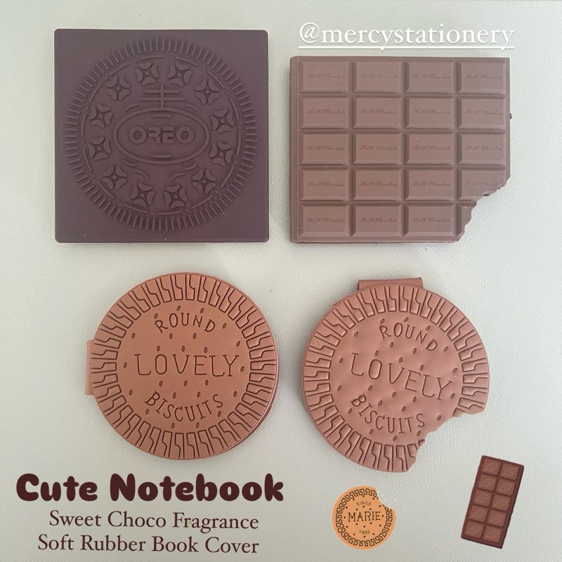 

Notebook Chocolate Biscuits Cute Fancy Book Cokelat Choco Soft Rubber Cover
