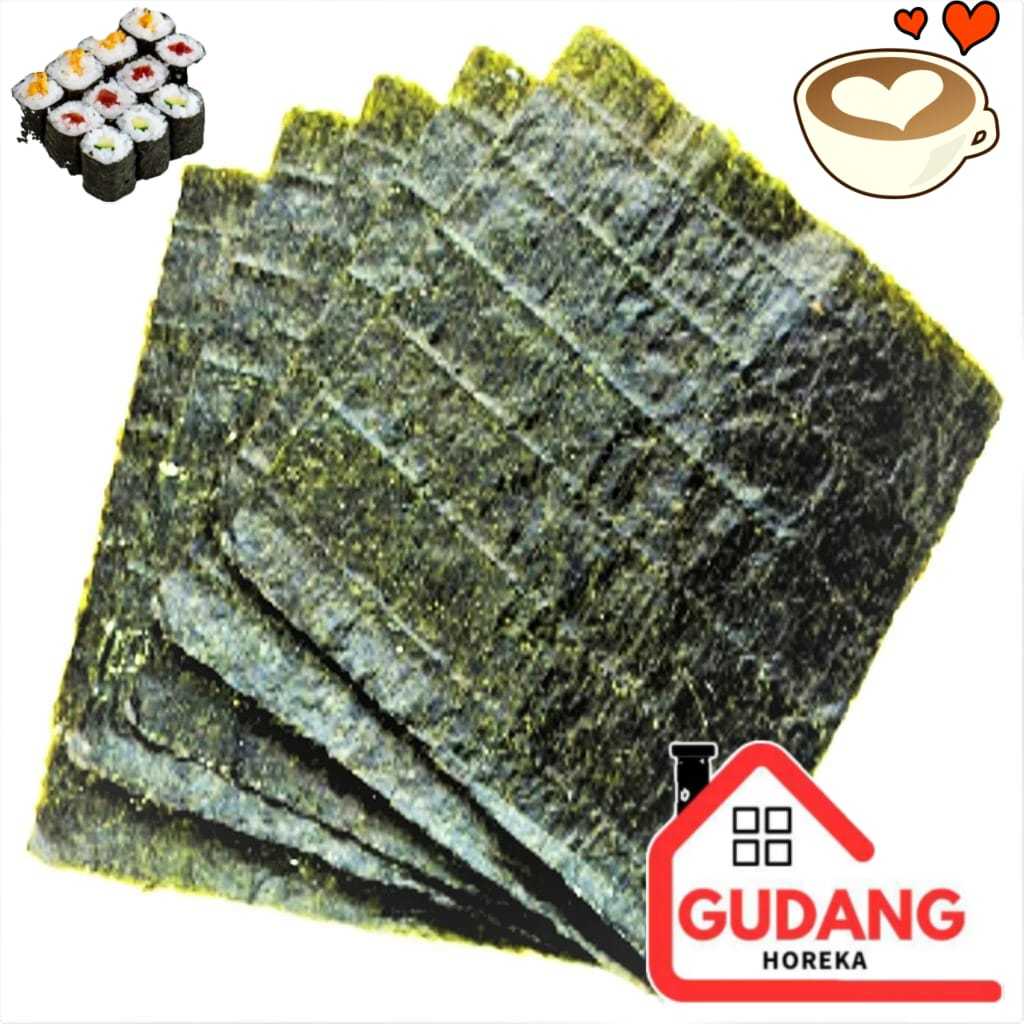 

QH NORI 50 LEMBAR YAKI SUSHI NICO NICO / NORI 50 SHEETS RUMPUT LAUT PANGGANG ROASTED