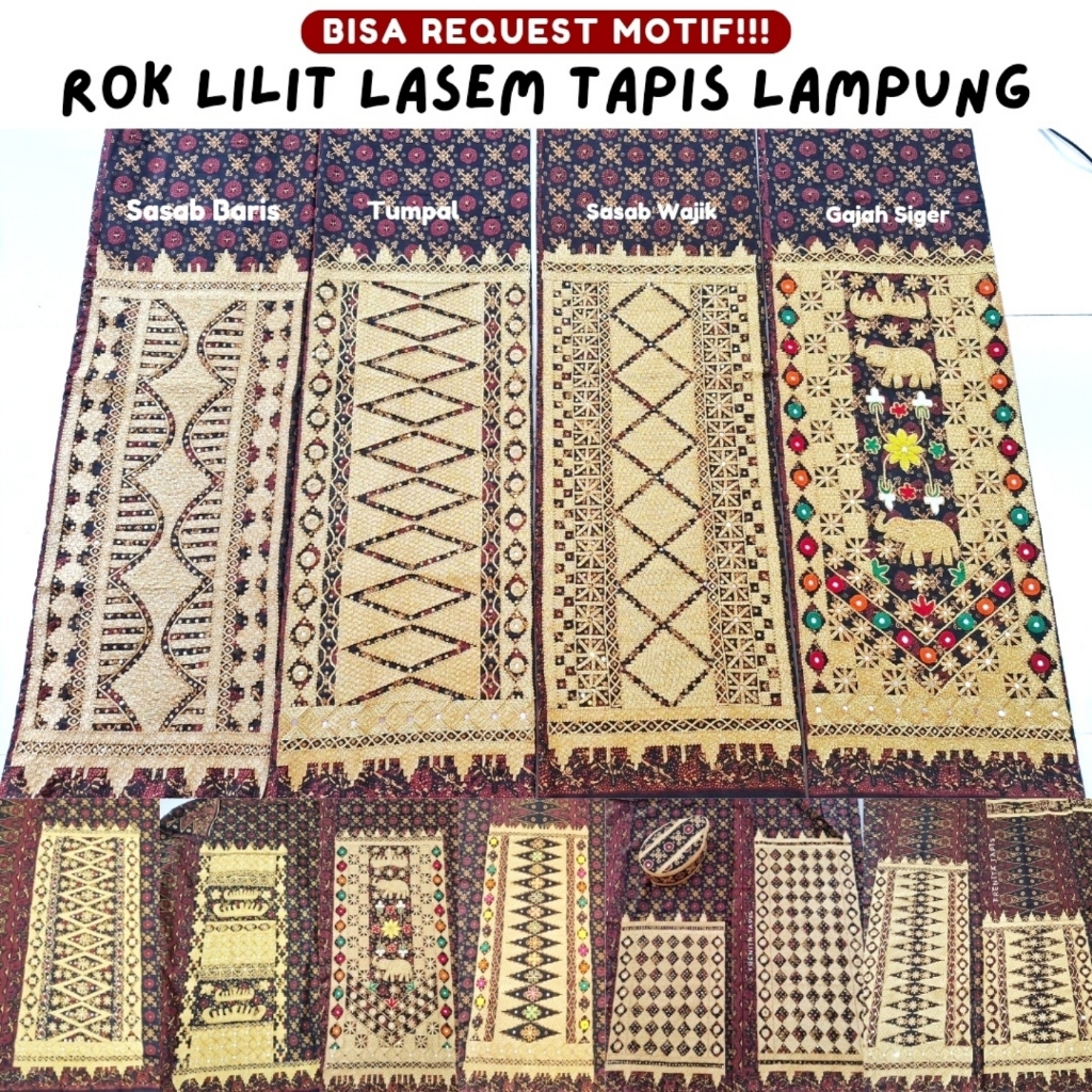 [BISA COD] Kain Tapis Rok lilit tapis kain dasar lasem sulam benang emas kristal