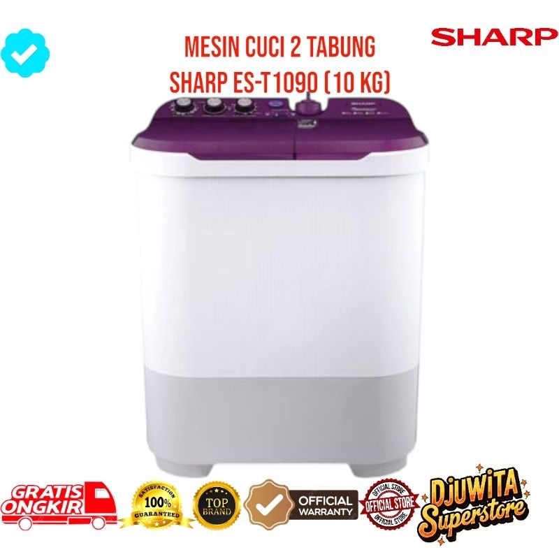 MESIN CUCI 2 TABUNG SHARP ES-T1090 10KG