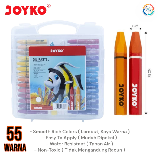 

Joyko Crayon Oil Pastel OP-55S Krayon Minyak 55 Warna PP Case