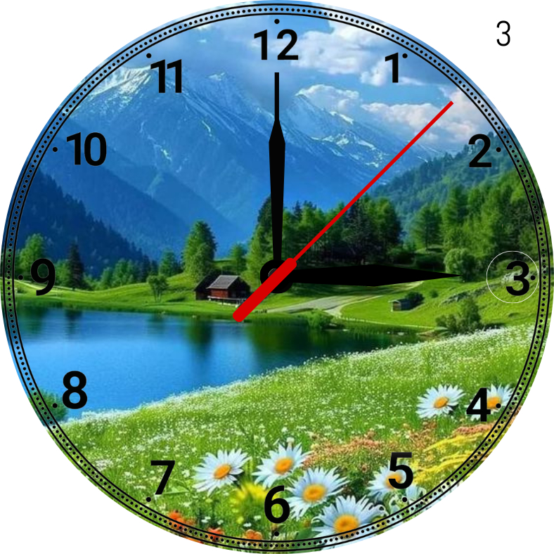 PROMO Jam Dinding Kayu Gambar Pemandangan Alam