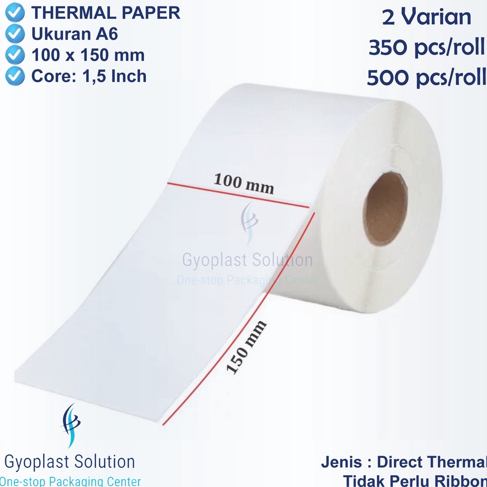 

KODE Q7GAJ Kertas Sticker Thermal 1 x 15 mm Label Barcode Ukuran A6 1x15 cm