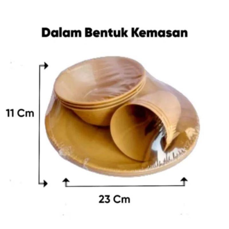 1 set piring plastik besar 3 piring 3 mangkok 3 gelas