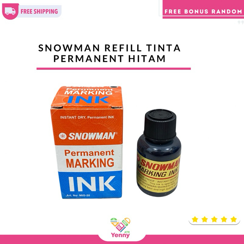 

Refill Tinta Spidol Snowman Permanent + Pipet
