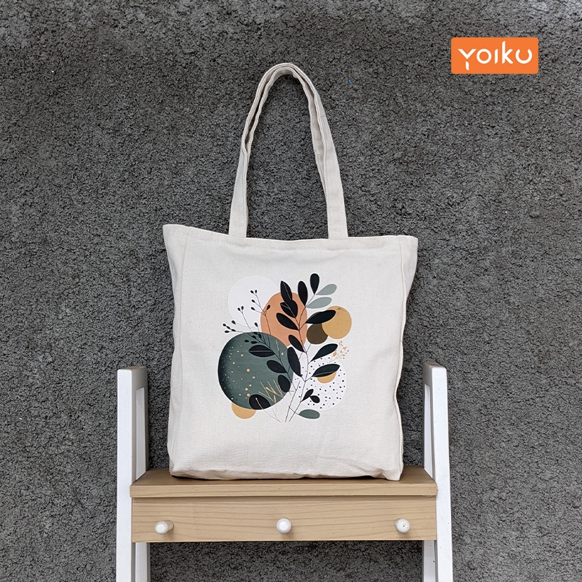 Yoiku Tas Tote Bag Putih Polos 30x40x8 Premium Kanvas Bisa Custom Bebas Warna