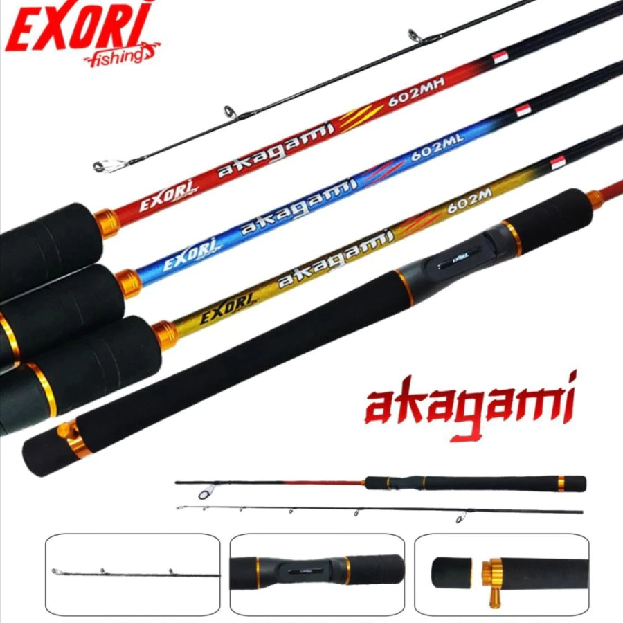 Joran Pancing Spinning Carbon Solid Exori Akagami 602M dan 602ML