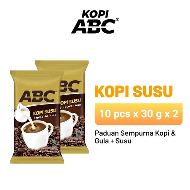 

[ Paket Isi 3 ] ABC Kopi Susu 10pcs X 30gr Paduan Sempurna Kopi & Susu + Gula