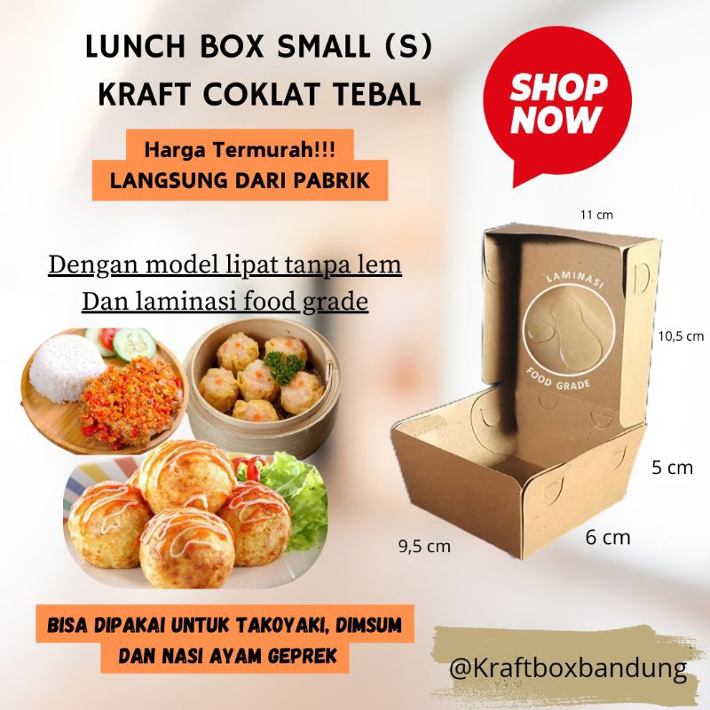 PROMO LUNCH BOX size S - XL  kemasan makanan kraft box premium kemasan box custom lunch box custom k