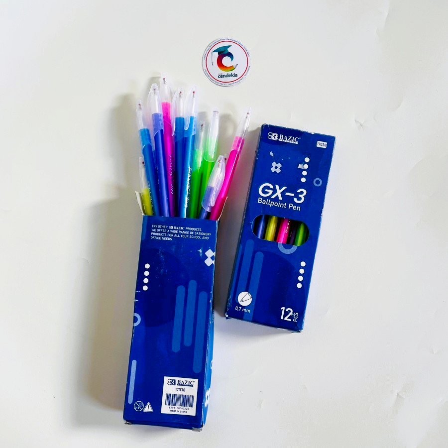 

Pulpen BAZIC GX-3 0.7 mm Hitam Pak ( 12 pcs )