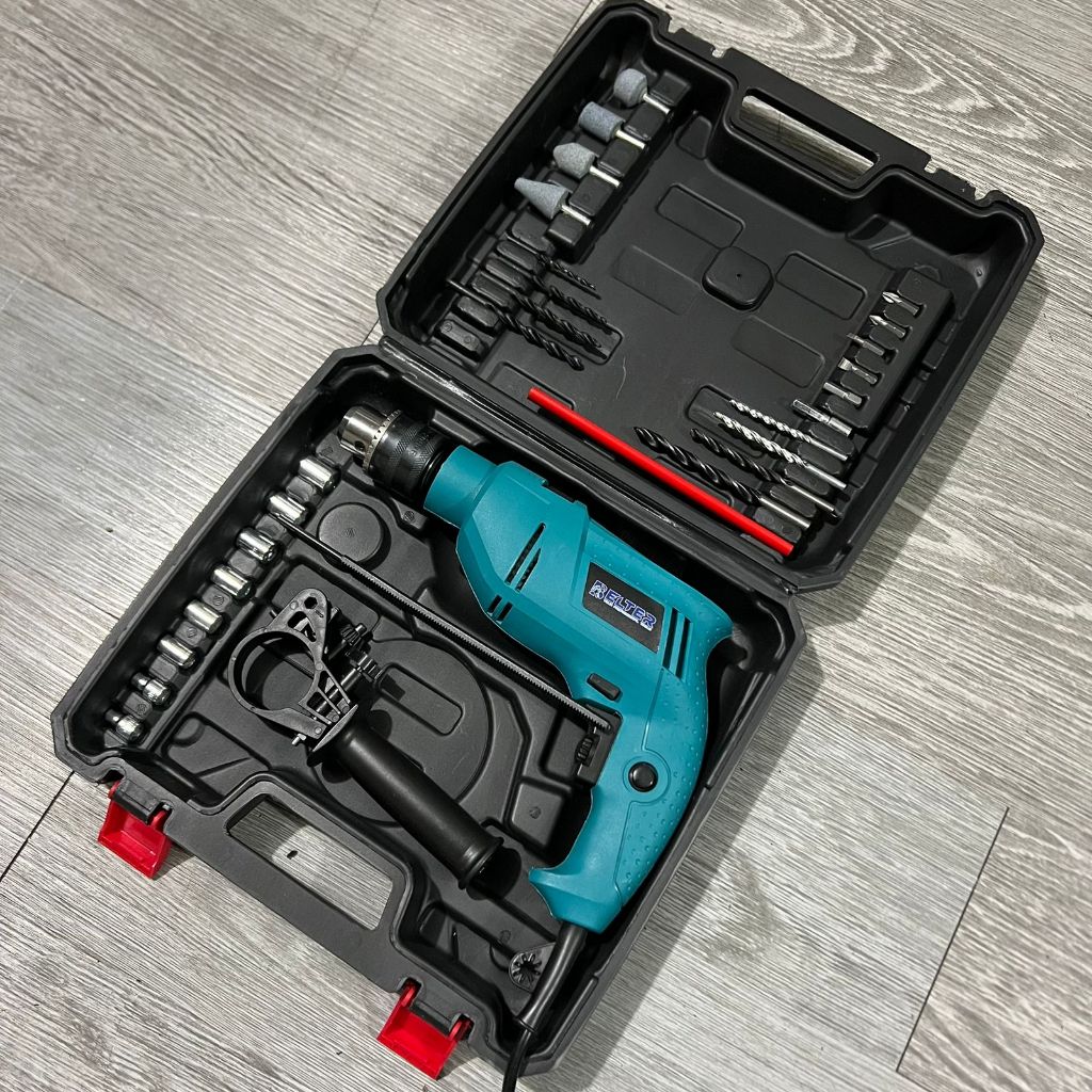 Promo Mesin Bor Listrik Bor Kairos 13mm Set Box Koper Bor Putaran Bolak Balik Kecepatan Bisa Diatur 