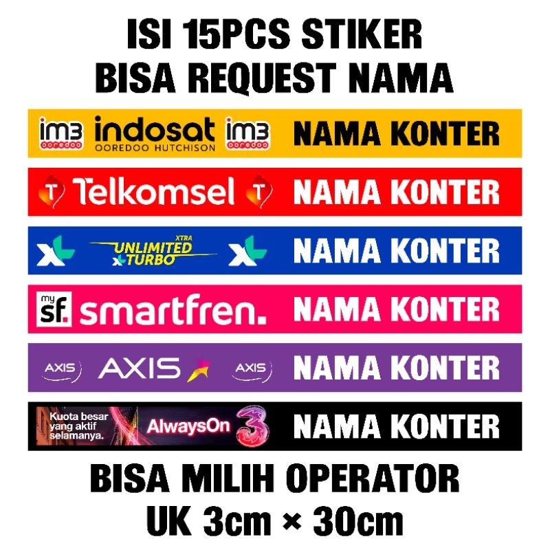 

isi 15pcs Stiker Pinggir Etalase Konter Bisa Request Nama