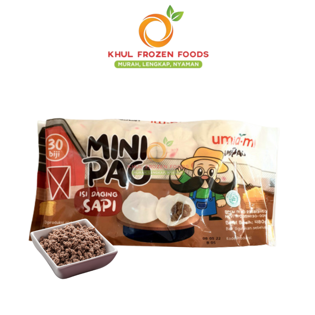 

Mini pou daging sapi Isi 30 480Gr/ Bakpau mini/ Roti isi daging sapi/ umiami