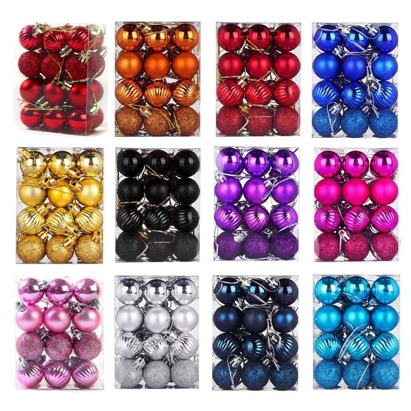 Bola Natal 4CM Hiasan Aksesoris Pohon Natal Gantung / Hiasan Pohon Natal / Hiasan Bola Natal