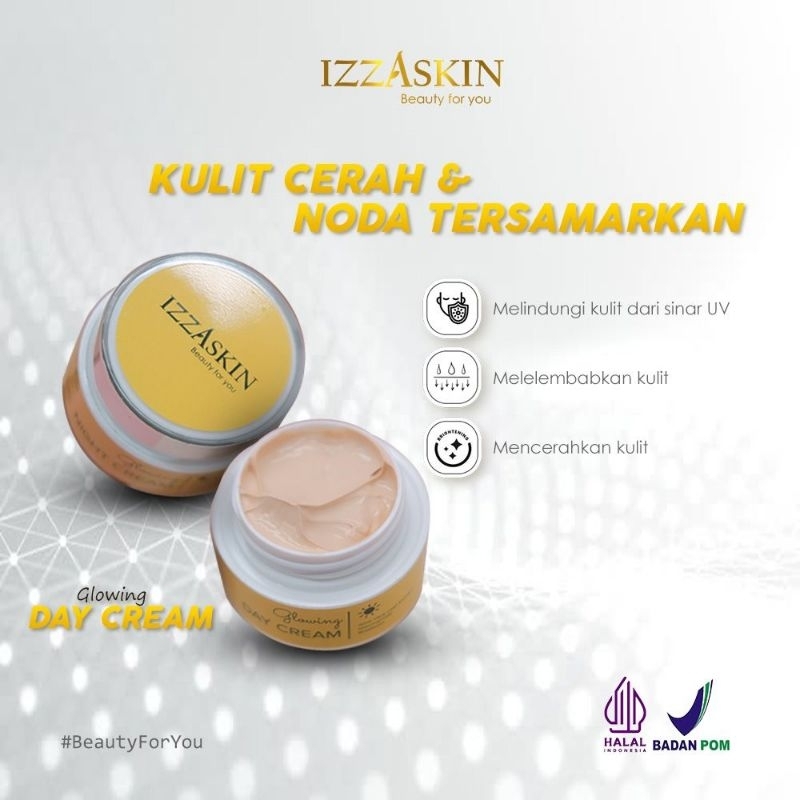 GLOWING DAY CREAM IZZASKIN BPOM