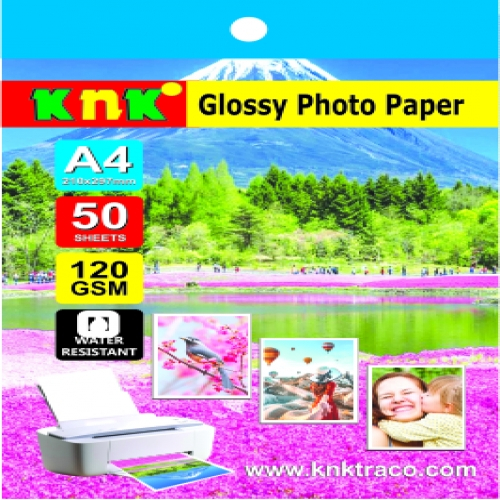 

KNK GLOSSY PHOTO PAPER A4 120GR 50S