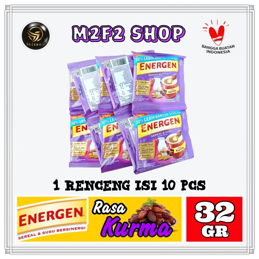 

Energen Sereal dan Susu Bersinergi Rasa Kurma Sachet - 32 gr (Kemasan 1 Renceng)