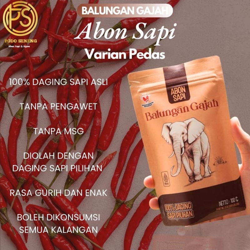 

ABON SAPI PEDAS 100 GRAM SPECIAL DAGING PILIHAN