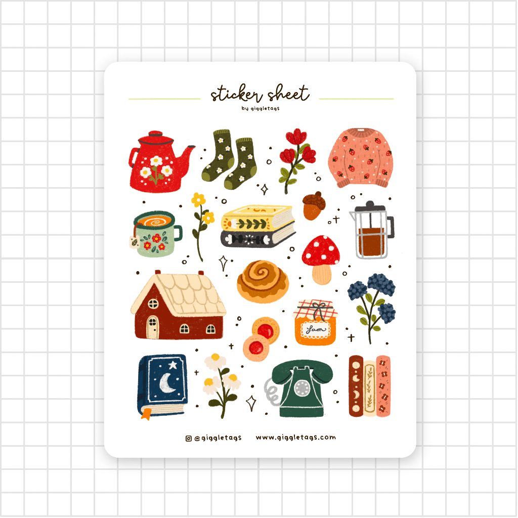 

Cozy Fall Series Sticker Sheet - Jurnal / Planner / Notebook