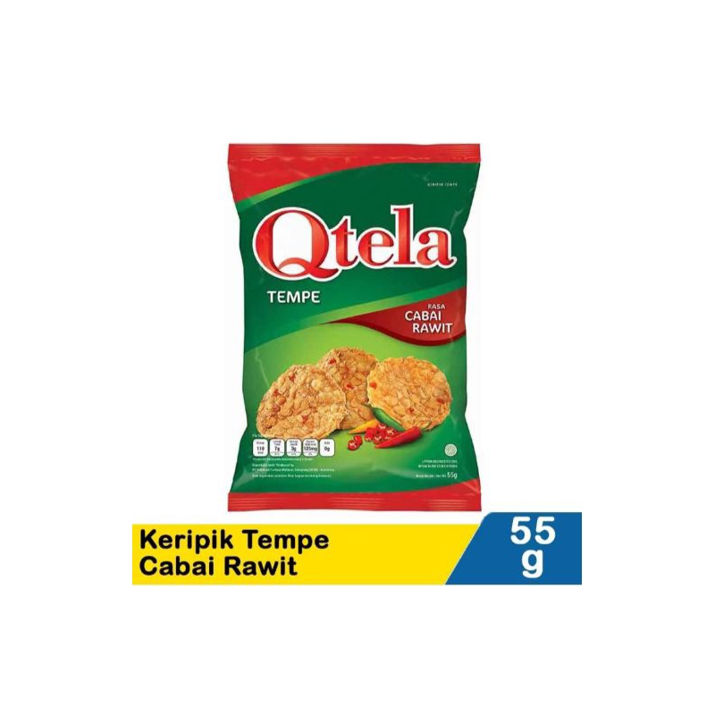 

QTELA KERIPIK TEMPE RASA CABAI RAWIT 55 GR