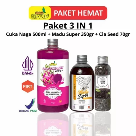 

Paket Diet Detox Sehat Alami BPOM dan Halal Paket 3in1 / Cuka Apel + Chia Seed + Madu Super ( ALL Variant ) By yara healthy care