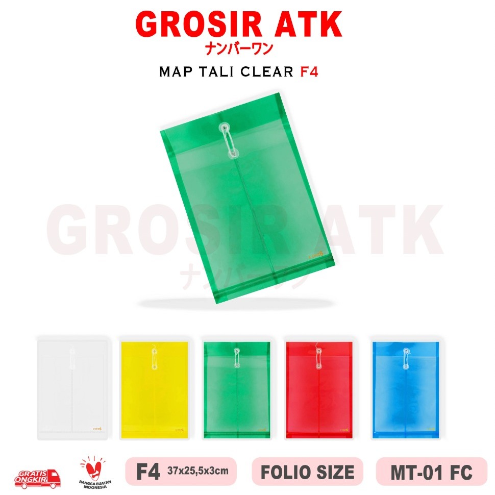

Grosir ATK - (6PCS) MAP TALI PLASTIK PUNGGUNG F4 FOLIO DOKUMEN FILE BAHAN TEBAL/ MT-01 FC/ GROSIR 6