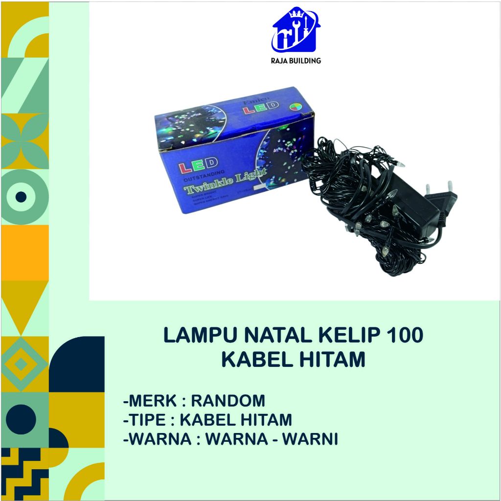 LAMPU NATAL KELIP 100 KABEL HITAM/LAMPU HIAS NATAL/LAMPU KELIP NATAL/LAMPU POHON NATAL/LAMPU HIAS/LA