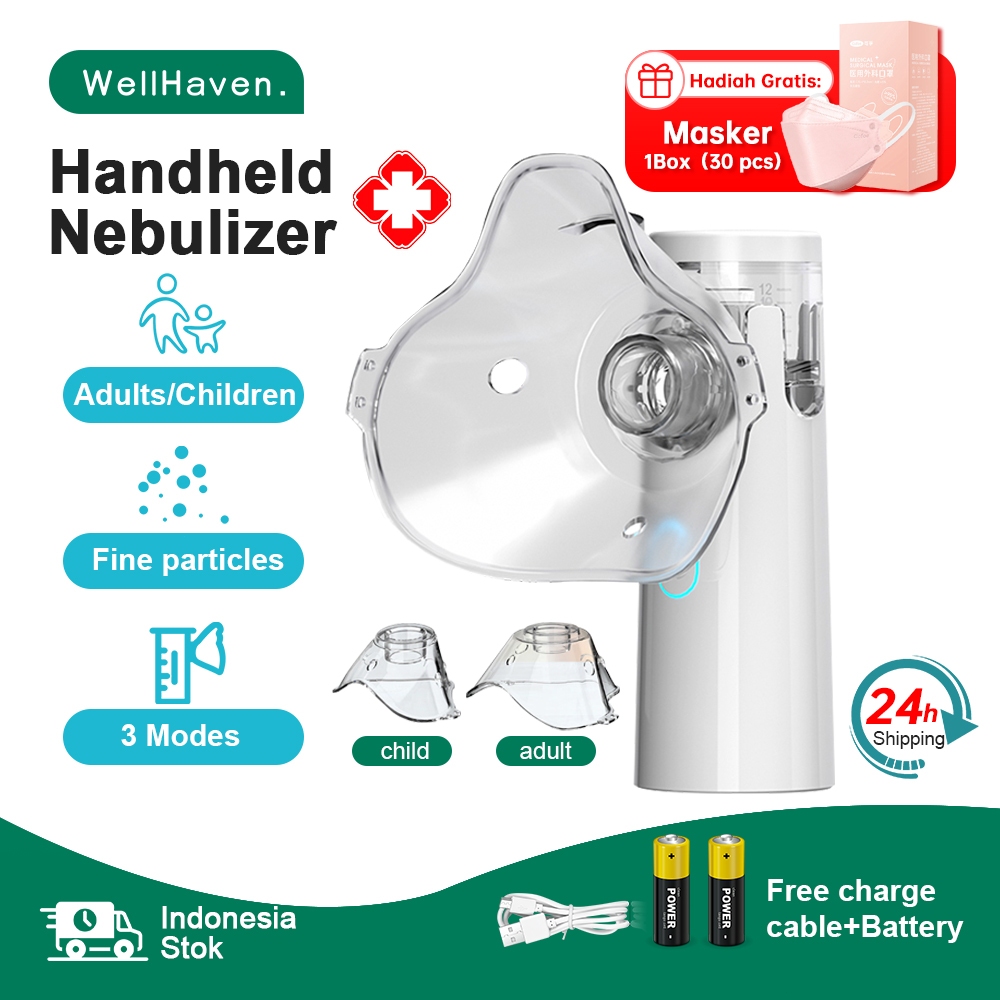 Inhaler Nebulizer Portable Uap Untuk Anak Bayi Dewasa Inhalasi Alat Terapi Pernafasan Asma Portable