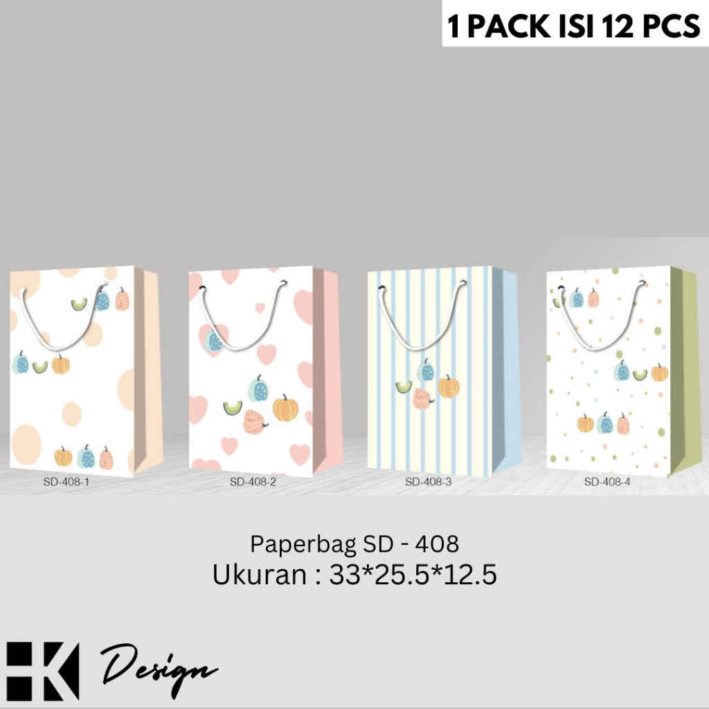 

[SD-408 M 12 PCS] PAPERBAG MOTIF UKURAN 33X25X11.5 TAS KADO ULANG TAHUN GOODIE BAG MOTIF