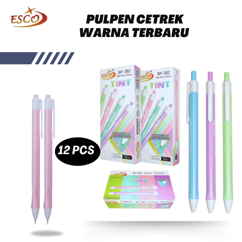 

Pulpen Jel / Pena Jel Tinta Cetek / Pulpen Cetek BP-382 Vokus 0.7 mm / Black / Esco / Pena Ball Pen /Pulpen Gel Cetek / Pen Clik 0.7 mm / Cod / Duta Gemilang