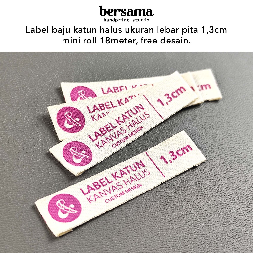 

Label Baju Katun Halus 1,3cm Cetak Custom