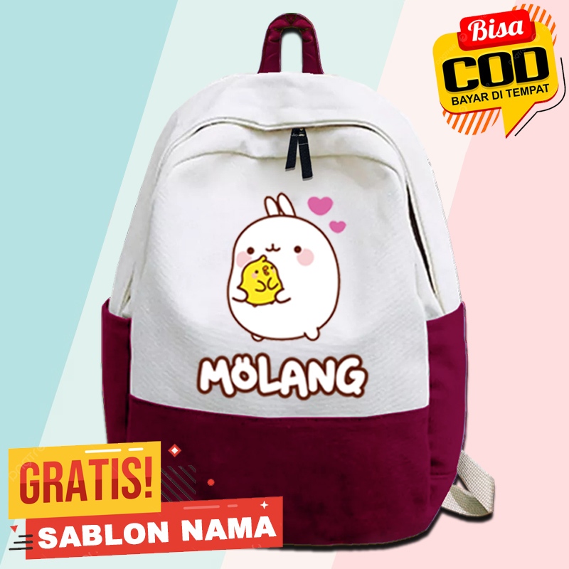 Tas Ransel Tas Sekolah Anak Motif Molang & Piu Piu