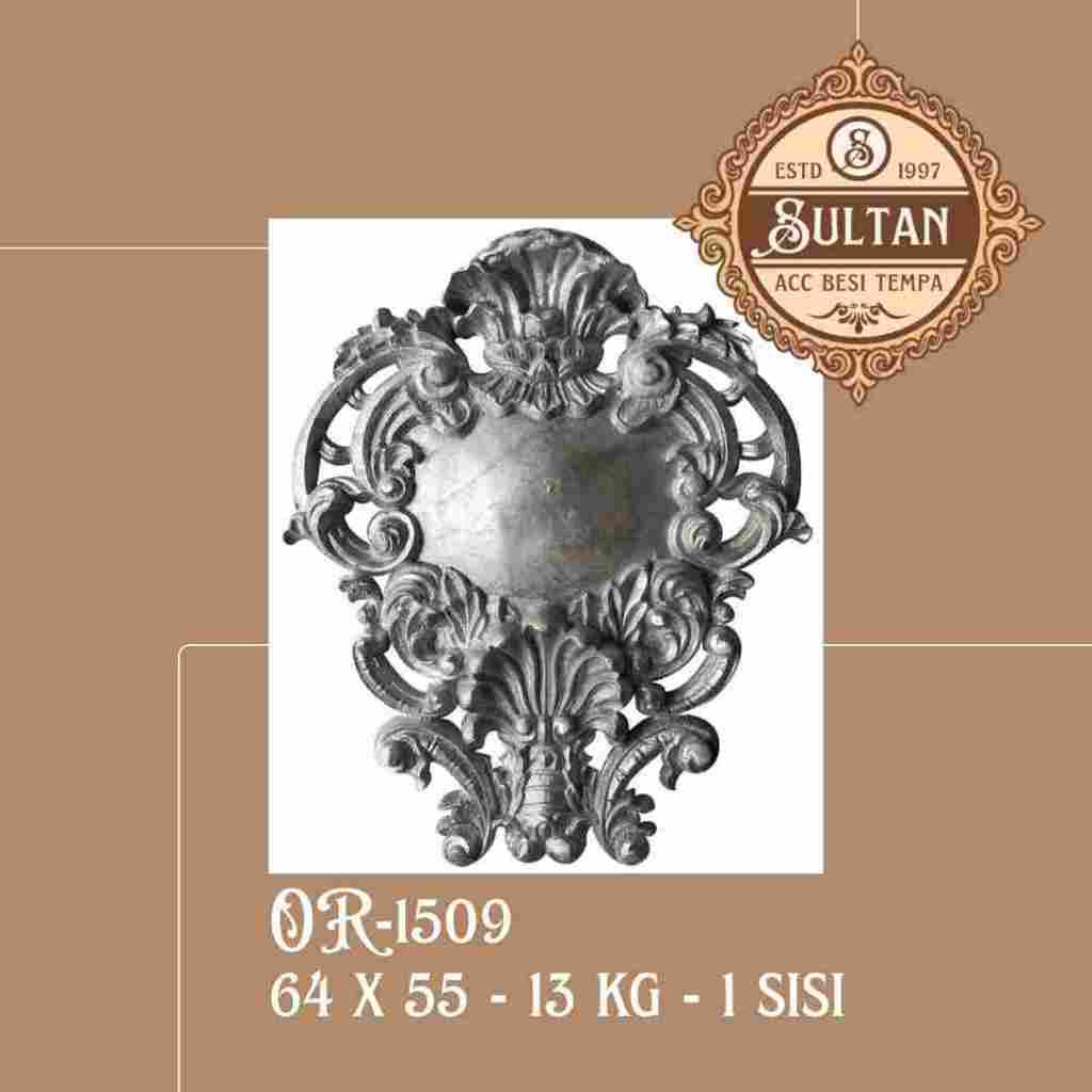 Sultan Besi Tempa / OR-1509 / Ornamen Daun Besi Tempa / Ornamen Pagar Besi Klasik / Aksesoris Besi T