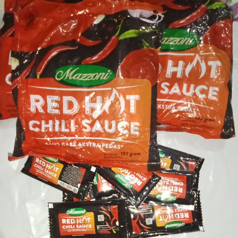 

Mazzoni Red Hot Chili Sauce 192gram 24 sachet 8g (1 paket 2 bungkus)