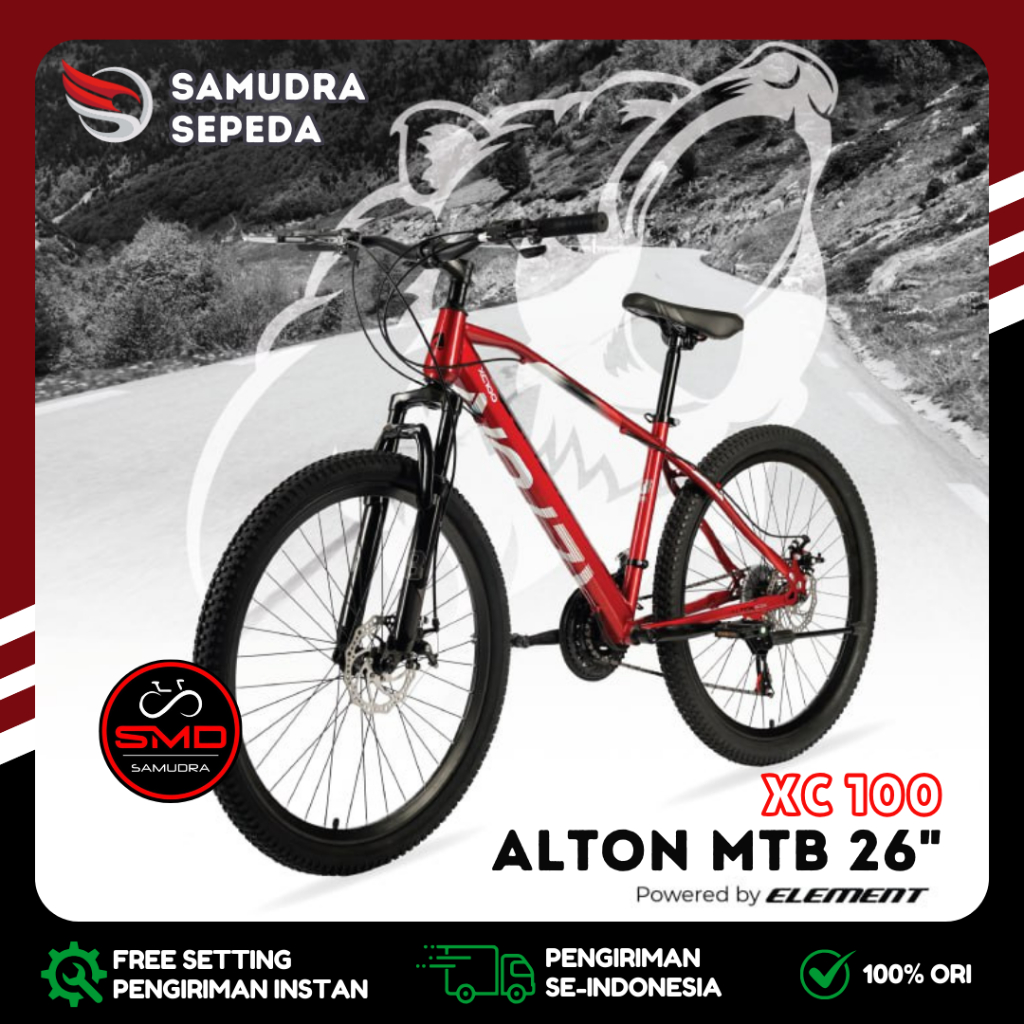 Sepeda Gunung MTB 26 Element Alton XC100 XC 100 Steel 7Sp Murah BDG