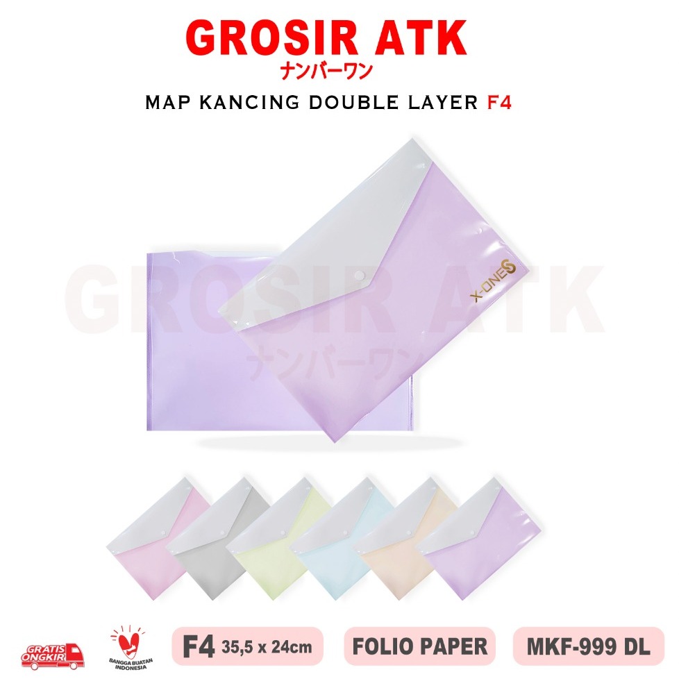 

Grosir ATK - (3PCS) MAP KANCING PLASTIK DOUBLE LAYER F4 FOLIO DOKUMEN FILE / MKF-999 DL / GROSIR 3
