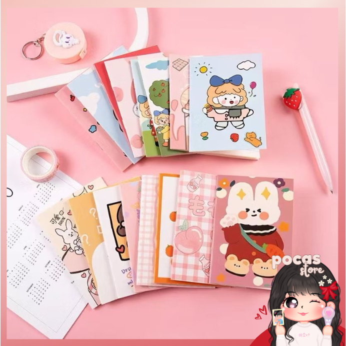 

[PS] Buku tulis catatan mini ukuran A7 motif gambar kartun / buku catatan / buku kecil / buku diary / mini notebook