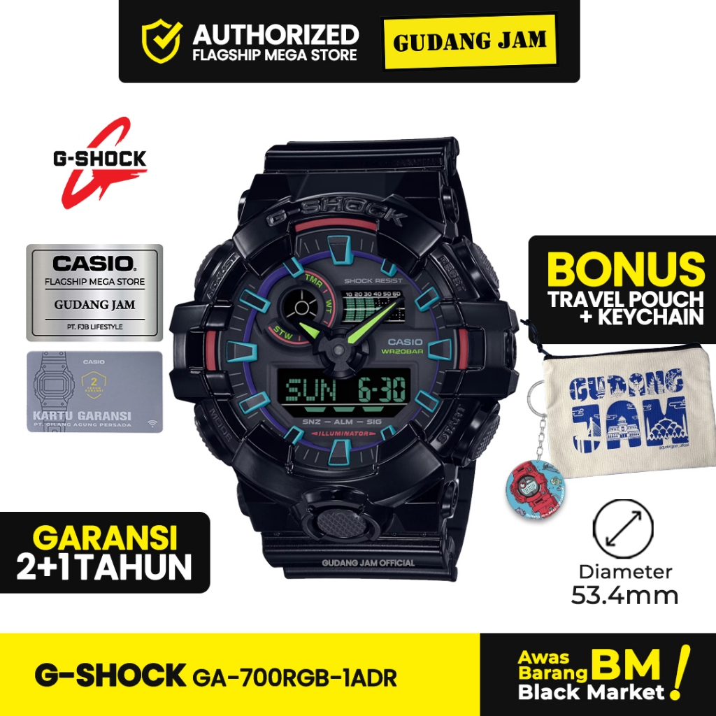 Jam Tangan G-Shock GA-700RGB-1ADR GA-700RGB GA-700 GA700RGB GA 700RGB