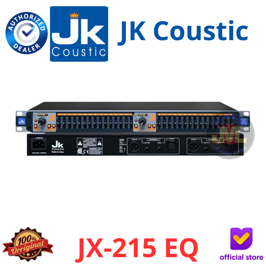 JK Coustic JX215 EQ Graphiq Equalizer JK Coustic JX-215-EQ jx215eq