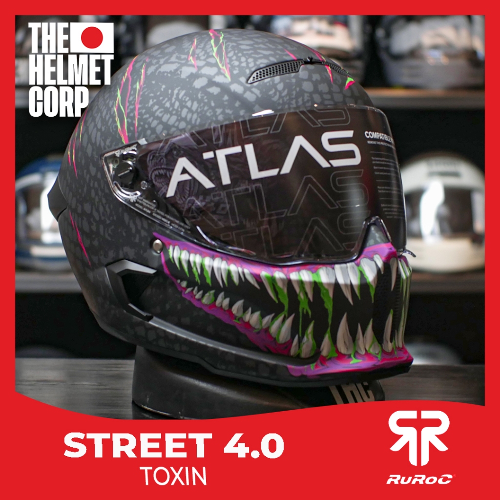 HELM RUROC STREET 4.0 TOXIN FULL FACE HELMET STREET 4.0
