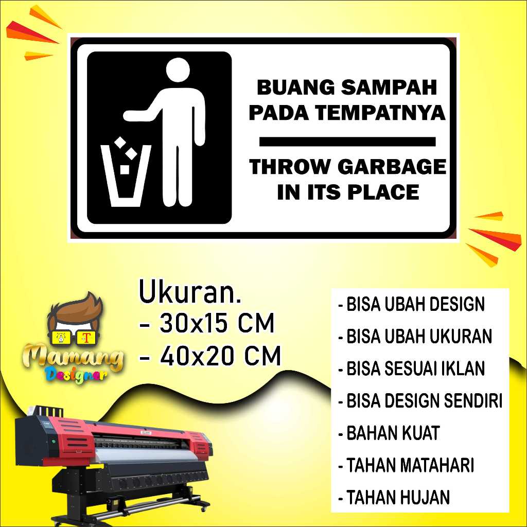 

Cetak Sticker Kata Kata Buang Sampah Bahan Bagus Putih