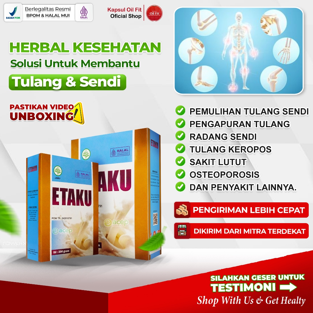 

Etaku Goat Milk Susu Kambing Etawa Sendi Dan Tulang Atasi Radang Sendi Nyeri Tulang Osteoporosis Osteoartritis Pengeroposan Tulang Anak dan Dewasa Lansia Suplemen Kesehatan Tulang Dan Sendi Penguat Tulang Pemulihan Patah Tulang