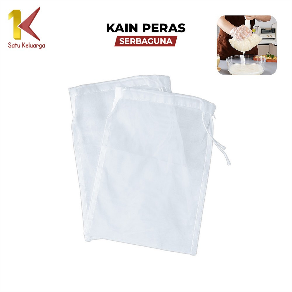 Satu Keluarga Kain Saringan C1207 Kantung Penyaring Susu Kedelai Santan Filter Mesh Serbaguna