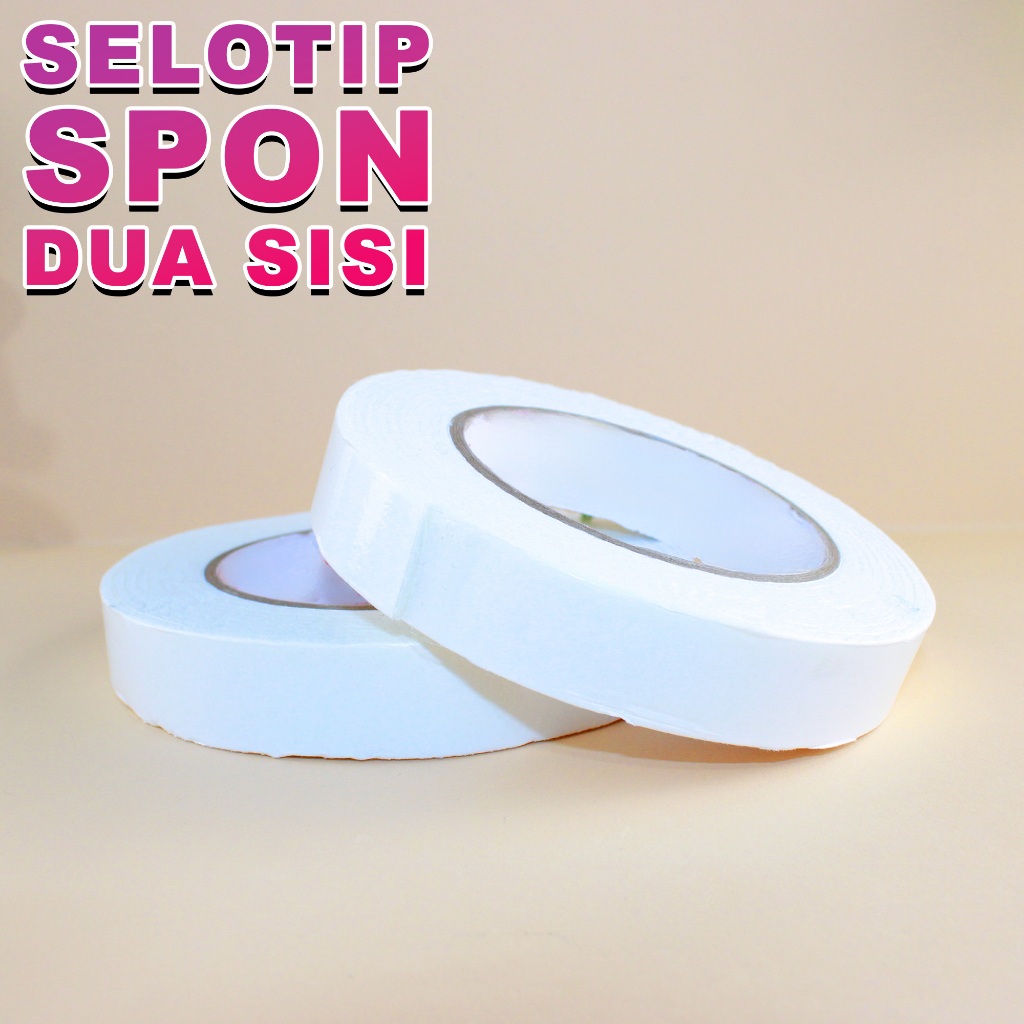 

Selotip Spons Dua Sisi Putih Perekat Bolak Balik Double Tape Foam Multifungsi Terbaru LD-28