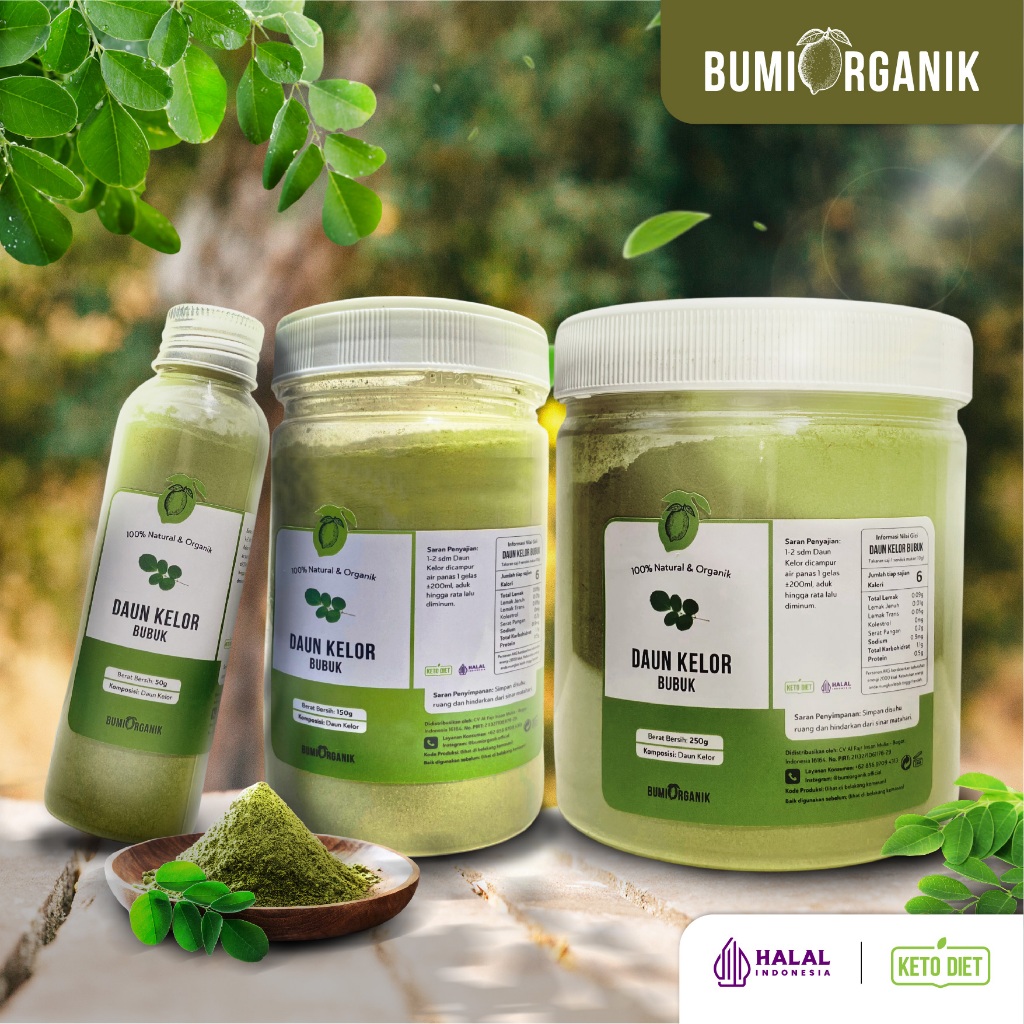 

BUBUK DAUN KELOR DAUN KELOR ORGANIK BUMI ORGANIK / SERBUK PREMIUM SUPER HALUS BUBUK POWDER MORINGA 100% ORIGINAL PURE ORGANIC / SERBUK DAUN KELOR ORIGINAL/BUBUK KELOR MURAH/KELOR PENINGGI BADAN/NUTRIFARM / BEORGANIK / DARI BUMI / SAFIYA / GALLEO/DARI BUMI