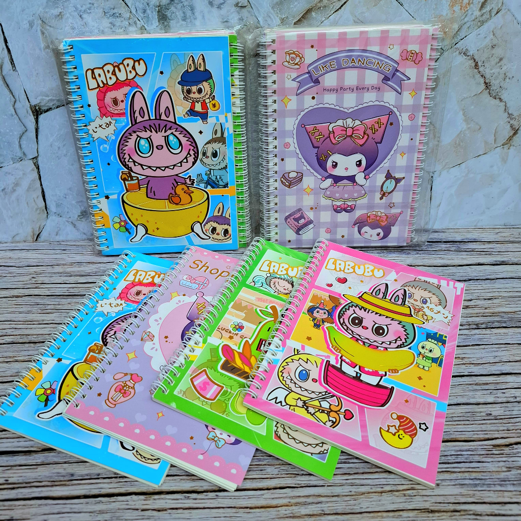 

Buku Tulis A5 Notes Diary Spiral Karakter Labubu Fancy Notebook Diari ATK Sekolah Kantor kuromi