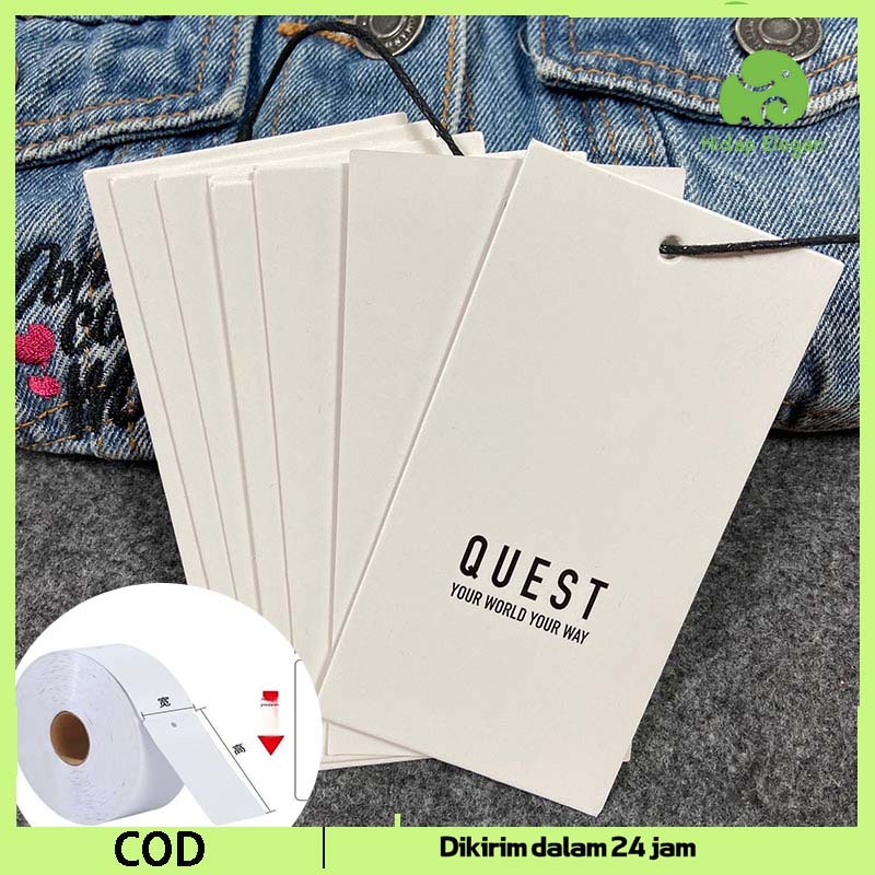 

Isi 1000 Tag Baju Label Hang Tag Tebal 35*50mm Blank Label Baju Label Karton Hang Tag Label Merk Kertas Hangtag Printable Label Karton