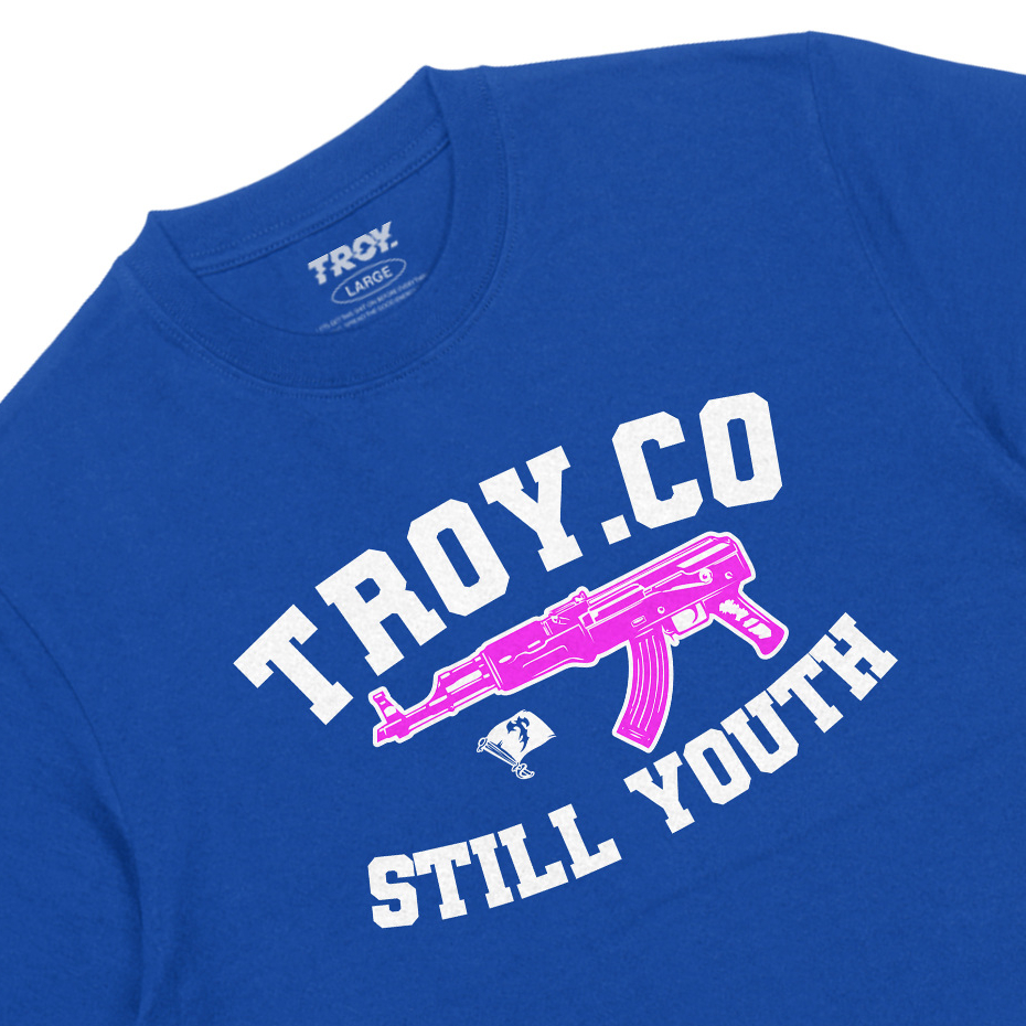 Troy Company Tshirt Royal Blue Still Youth - Kaos Lengan Pendek Kaos Biru Benhur MTD 2804