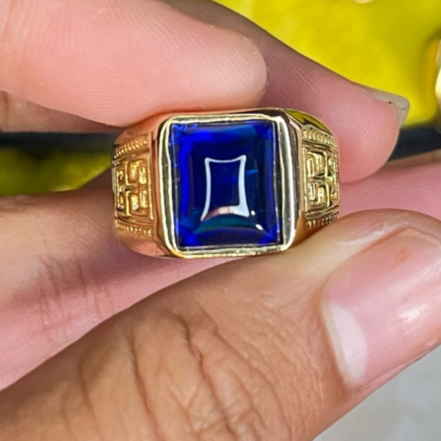 Cincin Batu Blue King Saphire King sapir - Cincin cin batu pria wanita natural
